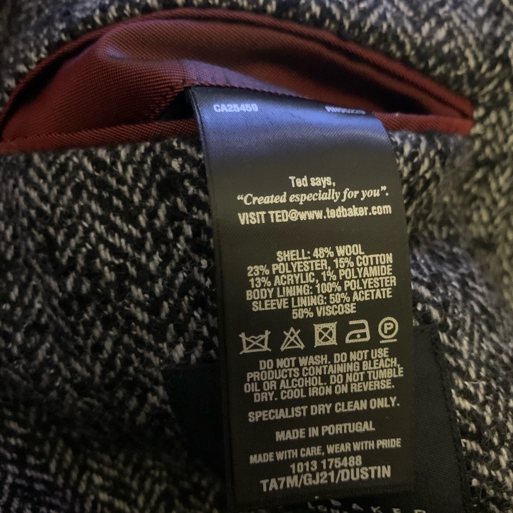 Ted Baker Charcoal Herringbone Blazer - Picture 5 of 13